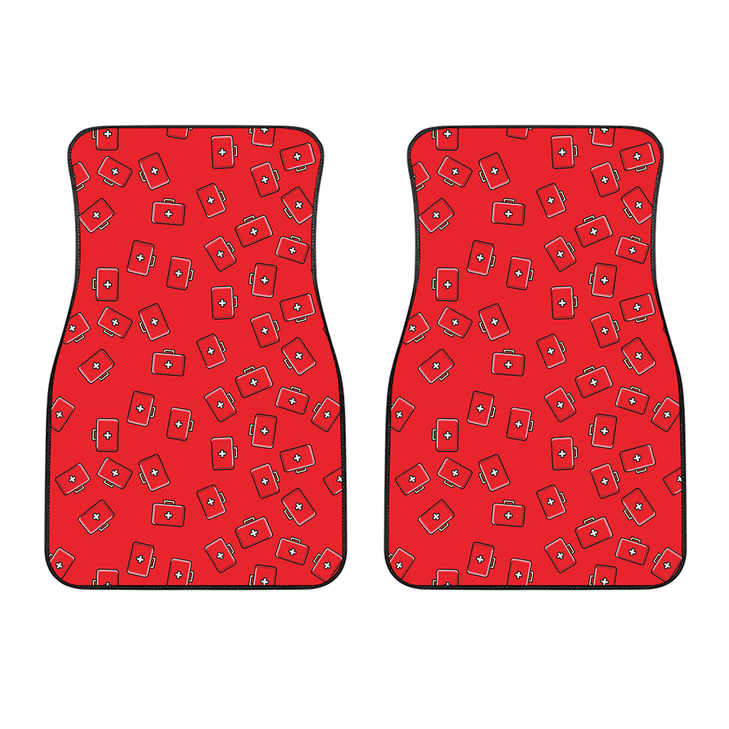Paramedic First Aid Kit Pattern Print Front Car Floor Mats