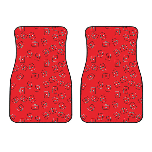 Paramedic First Aid Kit Pattern Print Front Car Floor Mats