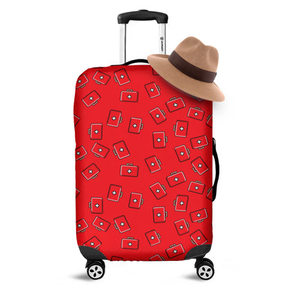Paramedic First Aid Kit Pattern Print Luggage Cover