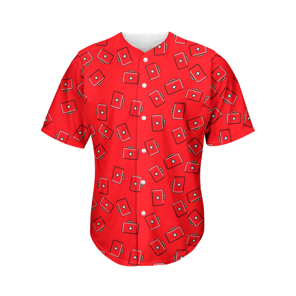 Paramedic First Aid Kit Pattern Print Men's Baseball Jersey