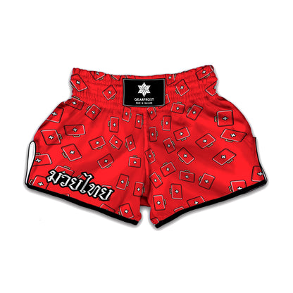 Paramedic First Aid Kit Pattern Print Muay Thai Boxing Shorts