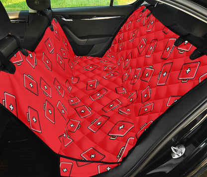 Paramedic First Aid Kit Pattern Print Pet Car Back Seat Cover