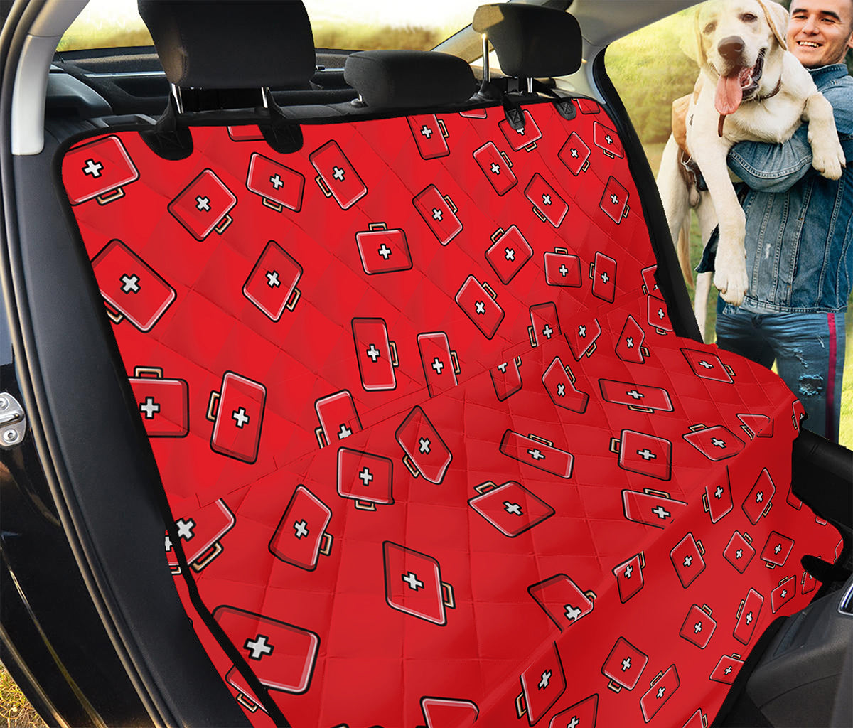 Paramedic First Aid Kit Pattern Print Pet Car Back Seat Cover