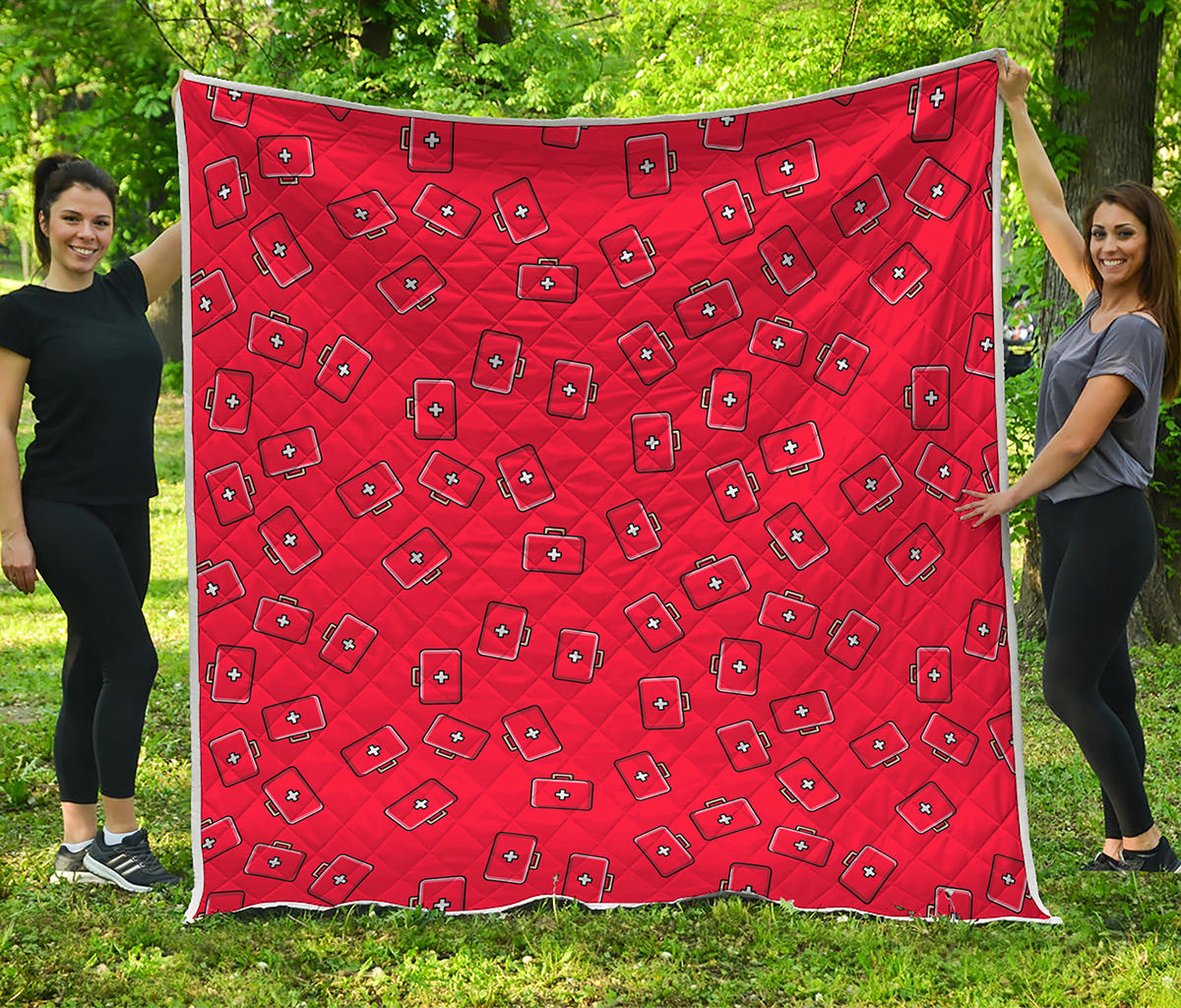 Paramedic First Aid Kit Pattern Print Quilt