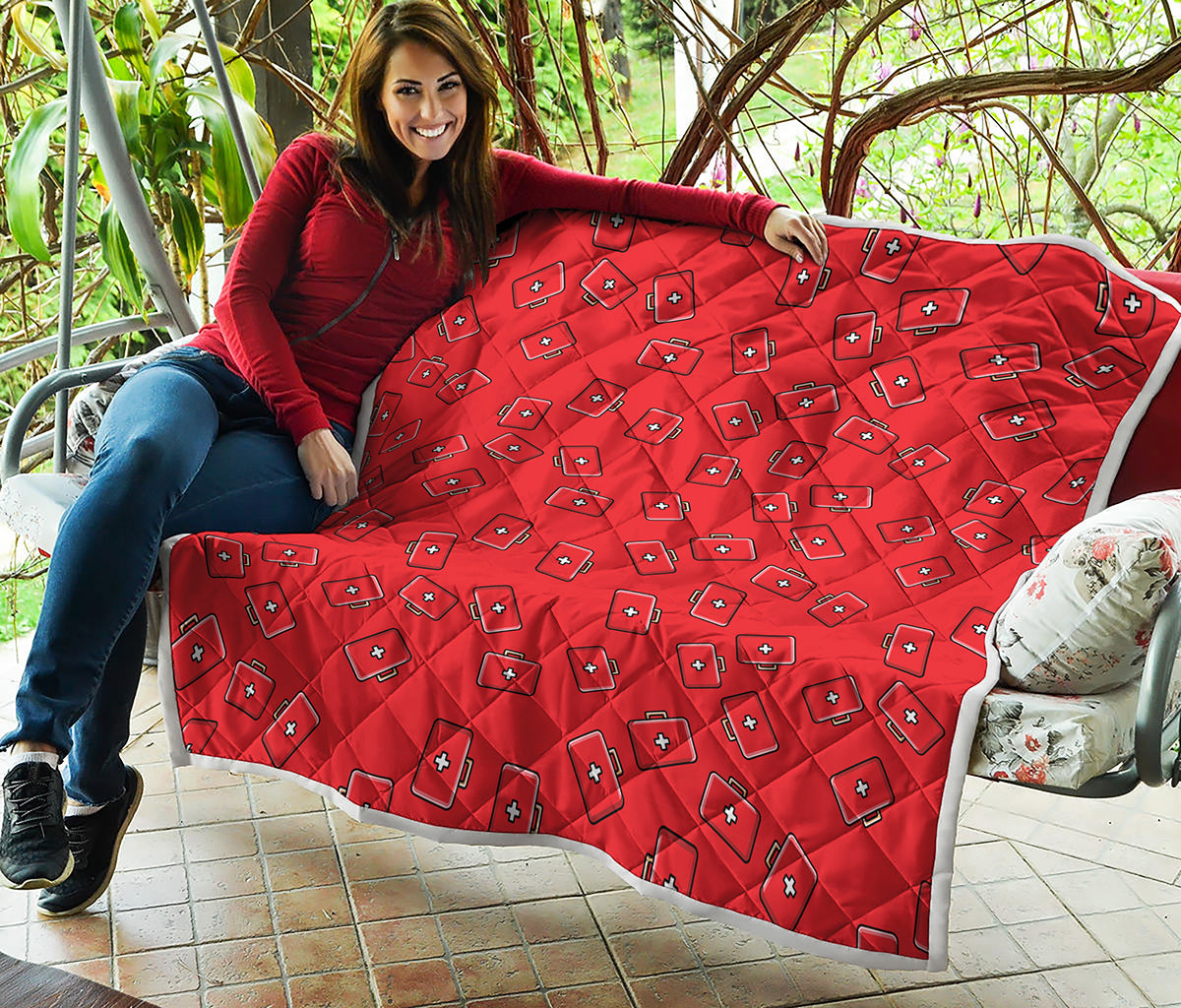 Paramedic First Aid Kit Pattern Print Quilt