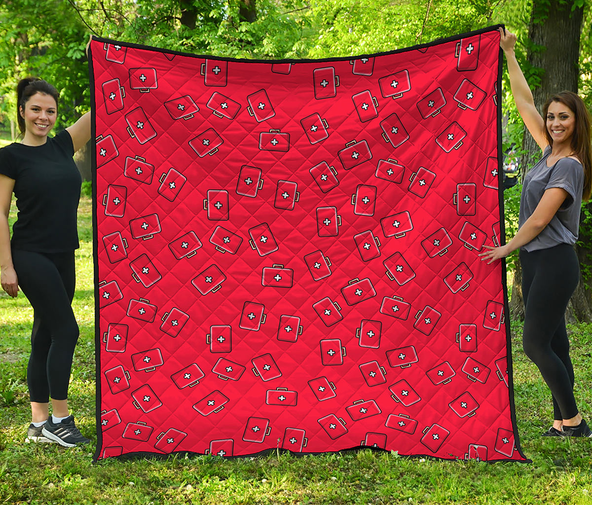 Paramedic First Aid Kit Pattern Print Quilt