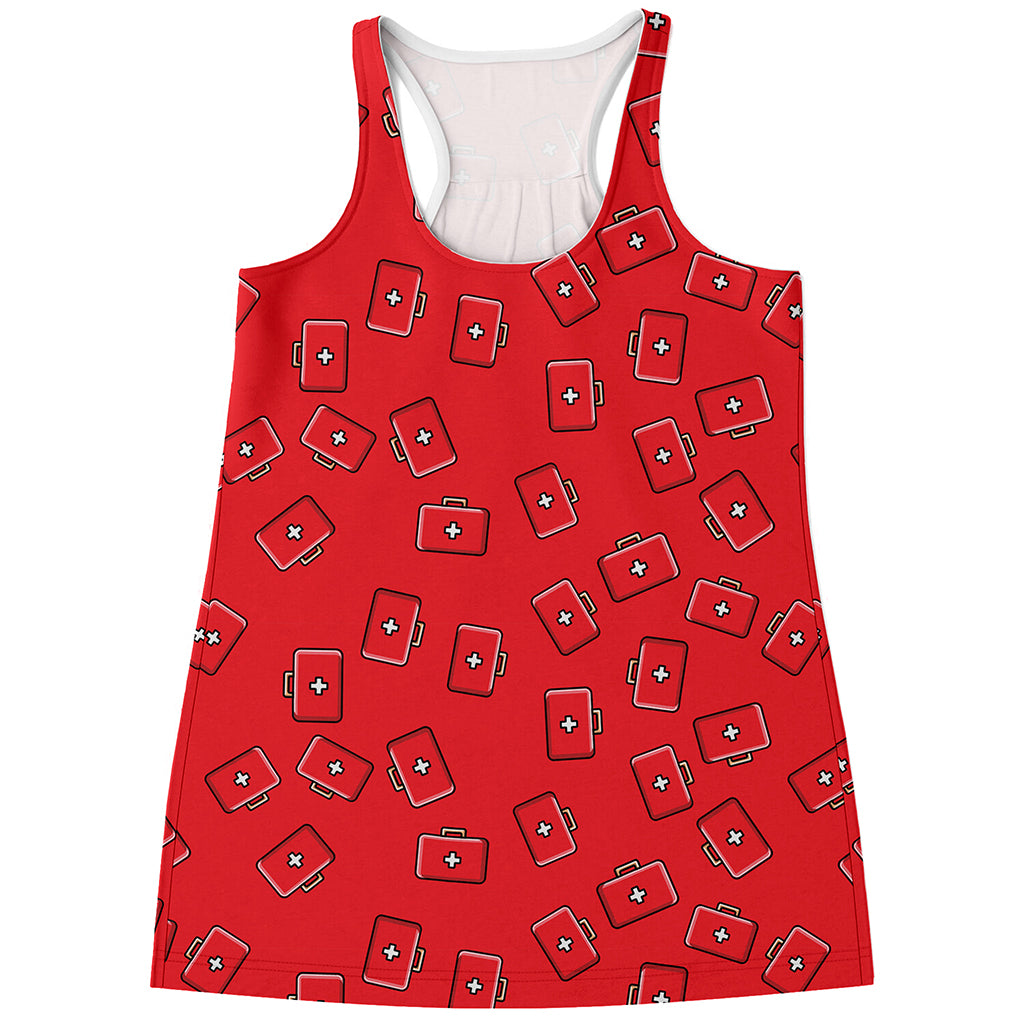 Paramedic First Aid Kit Pattern Print Women's Racerback Tank Top