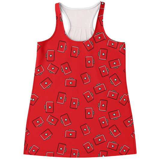 Paramedic First Aid Kit Pattern Print Women's Racerback Tank Top