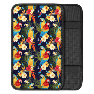 Parrot And Flower Pattern Print Car Center Console Cover