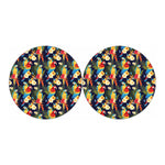 Parrot And Flower Pattern Print Car Coasters