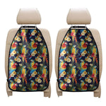 Parrot And Flower Pattern Print Car Seat Organizers