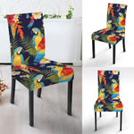 Parrot And Flower Pattern Print Dining Chair Slipcover