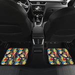 Parrot And Flower Pattern Print Front and Back Car Floor Mats