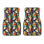 Parrot And Flower Pattern Print Front Car Floor Mats