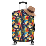 Parrot And Flower Pattern Print Luggage Cover