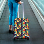 Parrot And Flower Pattern Print Luggage Cover