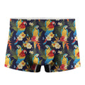 Parrot And Flower Pattern Print Men's Boxer Briefs
