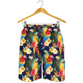 Parrot And Flower Pattern Print Men's Shorts