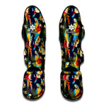 Parrot And Flower Pattern Print Muay Thai Shin Guard