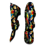 Parrot And Flower Pattern Print Muay Thai Shin Guard