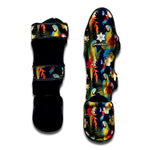 Parrot And Flower Pattern Print Muay Thai Shin Guard