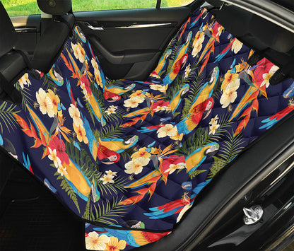 Parrot And Flower Pattern Print Pet Car Back Seat Cover