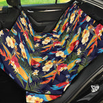 Parrot And Flower Pattern Print Pet Car Back Seat Cover