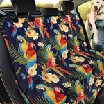 Parrot And Flower Pattern Print Pet Car Back Seat Cover