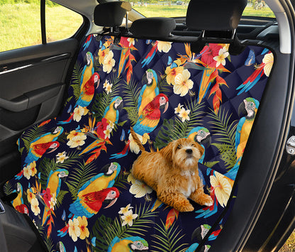 Parrot And Flower Pattern Print Pet Car Back Seat Cover