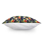 Parrot And Flower Pattern Print Pillow Cover
