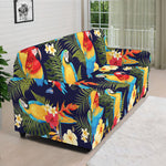 Parrot And Flower Pattern Print Sofa Cover