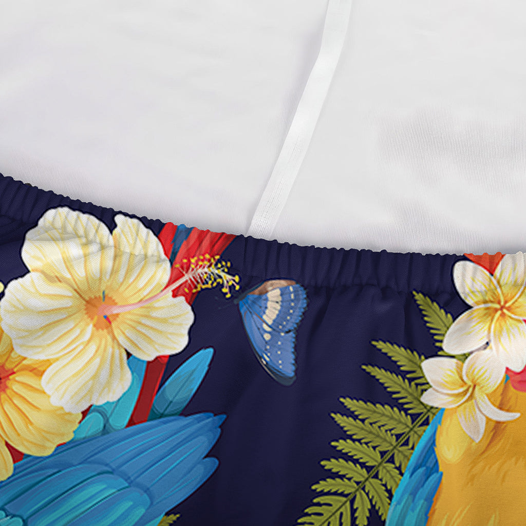 Parrot And Flower Pattern Print Sofa Cover