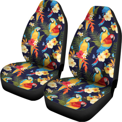 Parrot And Flower Pattern Print Universal Fit Car Seat Covers