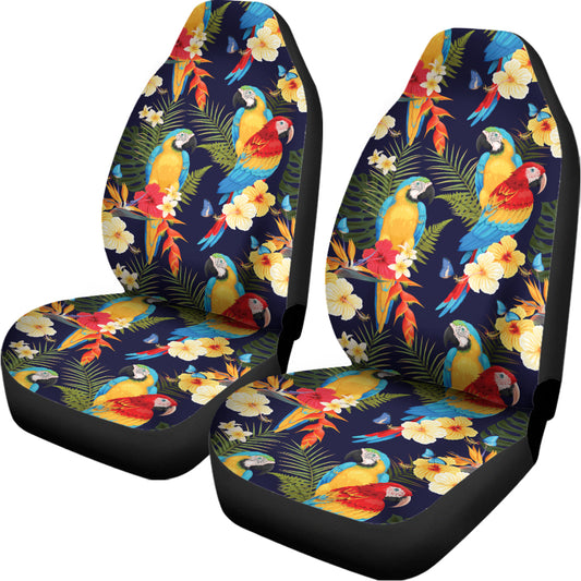 Parrot And Flower Pattern Print Universal Fit Car Seat Covers