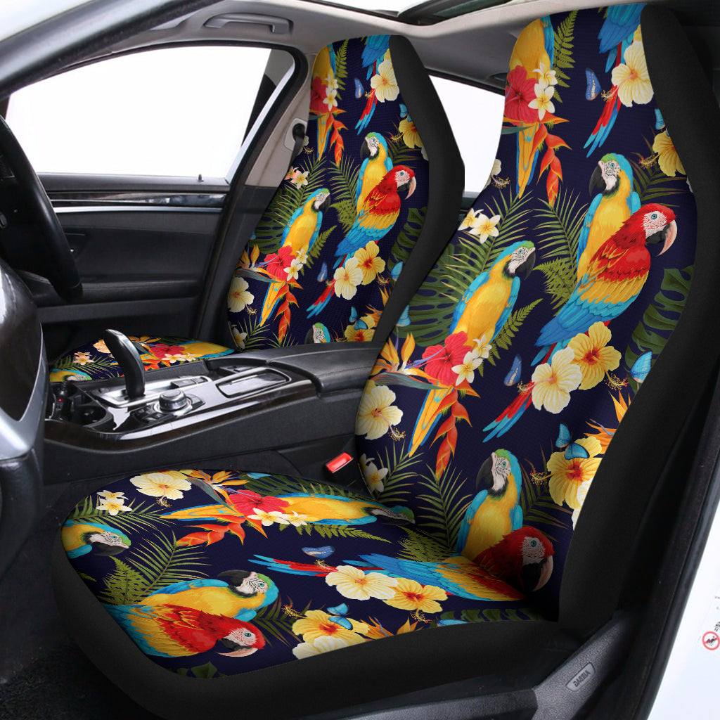 Parrot And Flower Pattern Print Universal Fit Car Seat Covers