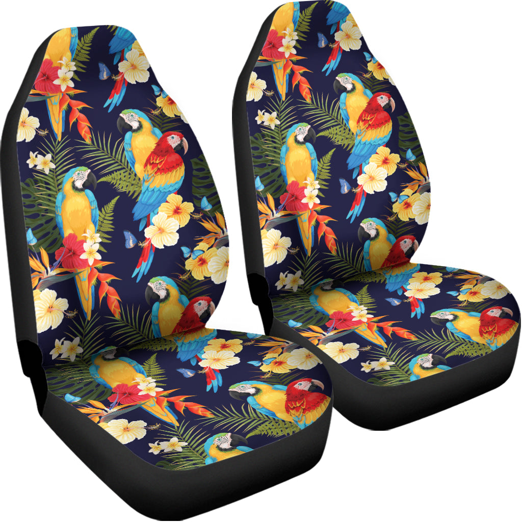 Parrot And Flower Pattern Print Universal Fit Car Seat Covers