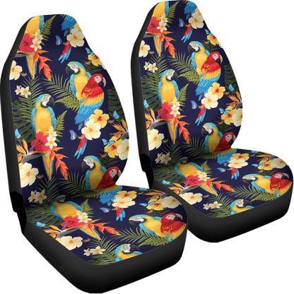 Parrot And Flower Pattern Print Universal Fit Car Seat Covers