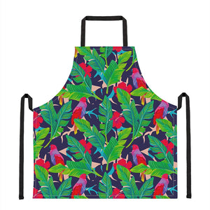 Parrot Banana Leaf Hawaii Pattern Print Apron