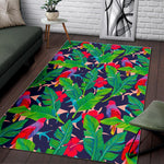 Parrot Banana Leaf Hawaii Pattern Print Area Rug GearFrost