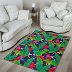 Parrot Banana Leaf Hawaii Pattern Print Area Rug GearFrost