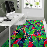 Parrot Banana Leaf Hawaii Pattern Print Area Rug GearFrost