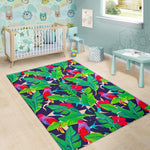 Parrot Banana Leaf Hawaii Pattern Print Area Rug GearFrost