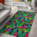 Parrot Banana Leaf Hawaii Pattern Print Floor Mat