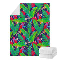 Parrot Banana Leaf Hawaii Pattern Print Blanket