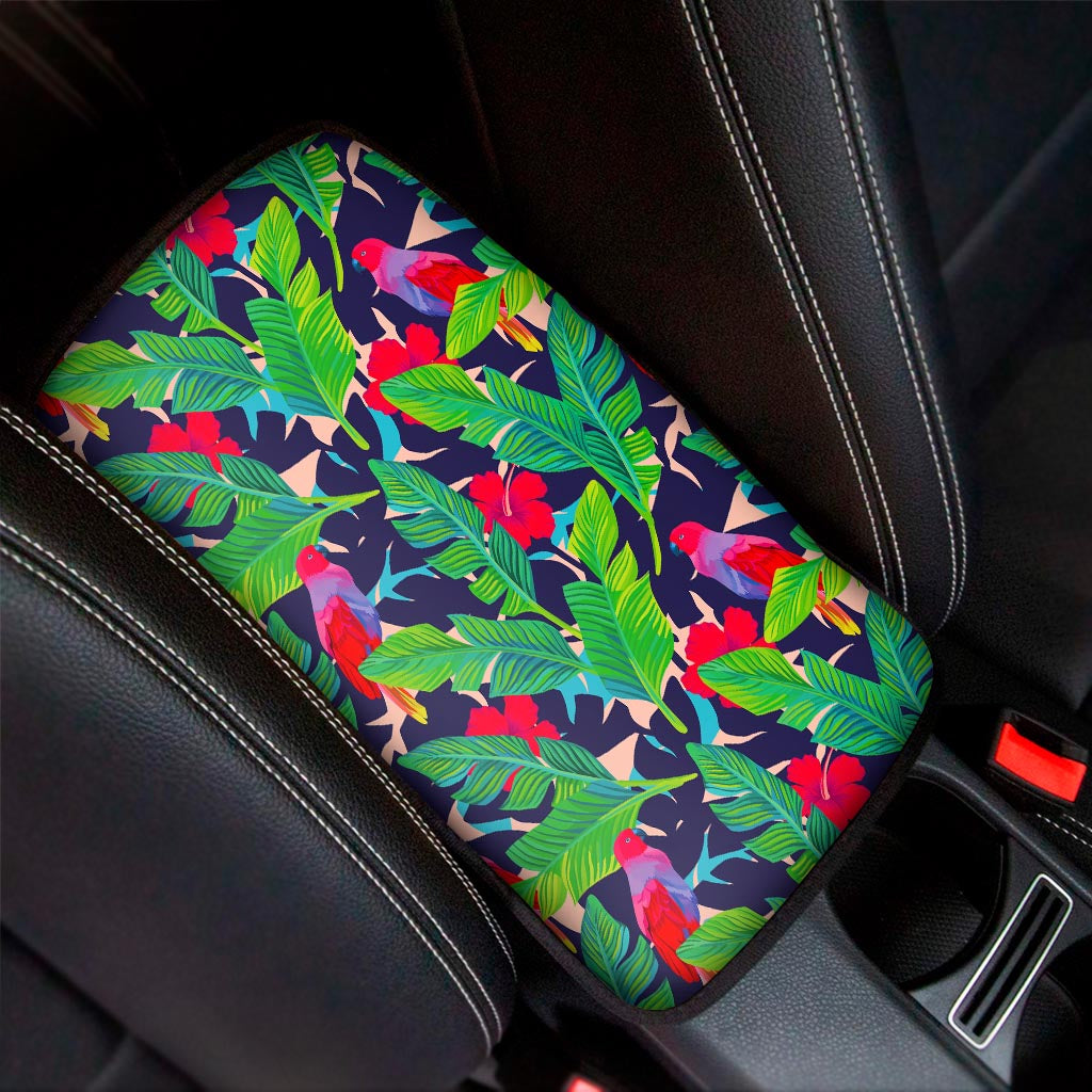 Parrot Banana Leaf Hawaii Pattern Print Car Center Console Cover