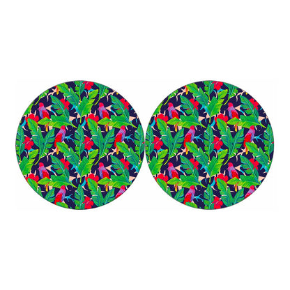 Parrot Banana Leaf Hawaii Pattern Print Car Coasters