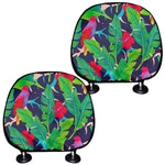 Parrot Banana Leaf Hawaii Pattern Print Car Headrest Covers