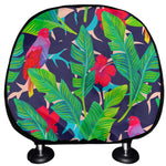 Parrot Banana Leaf Hawaii Pattern Print Car Headrest Covers