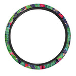 Parrot Banana Leaf Hawaii Pattern Print Car Steering Wheel Cover