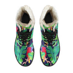Parrot Banana Leaf Hawaii Pattern Print Comfy Boots GearFrost